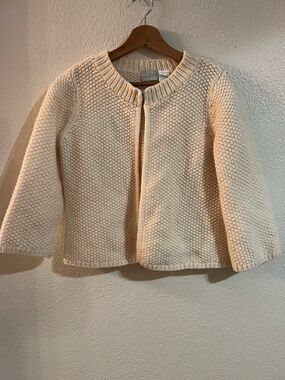 Girls' Knit Zip-Front Blazer in Cream